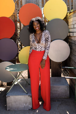 Red 'Lady In Red' Trousers – Safiya Jihan